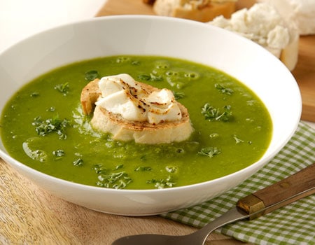 Green Pea Soup With Goat'S Cheese Crostini | Philips Chef Recipes