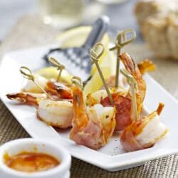 King Prawns in Ham with Red Pepper Dip | Philips Chef Recipes