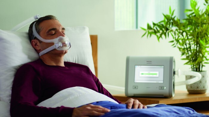 Patient sleeping with AVAPS-AE