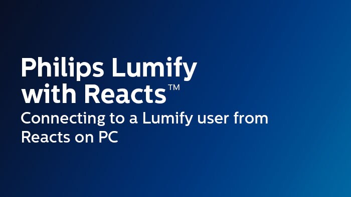 Connecting to a Lumify user from Reacts on PC