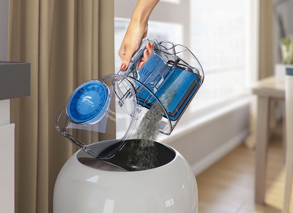 Bagless easy store vaccum