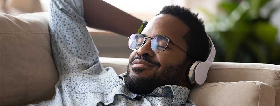 a man listening music