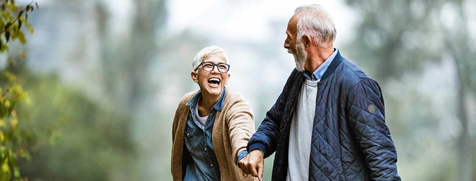 laughing old couple