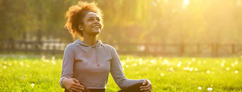 a woman doing meditation