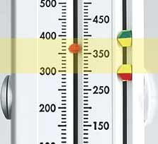Yellow zone for Philips PersonalBest peak flow meter