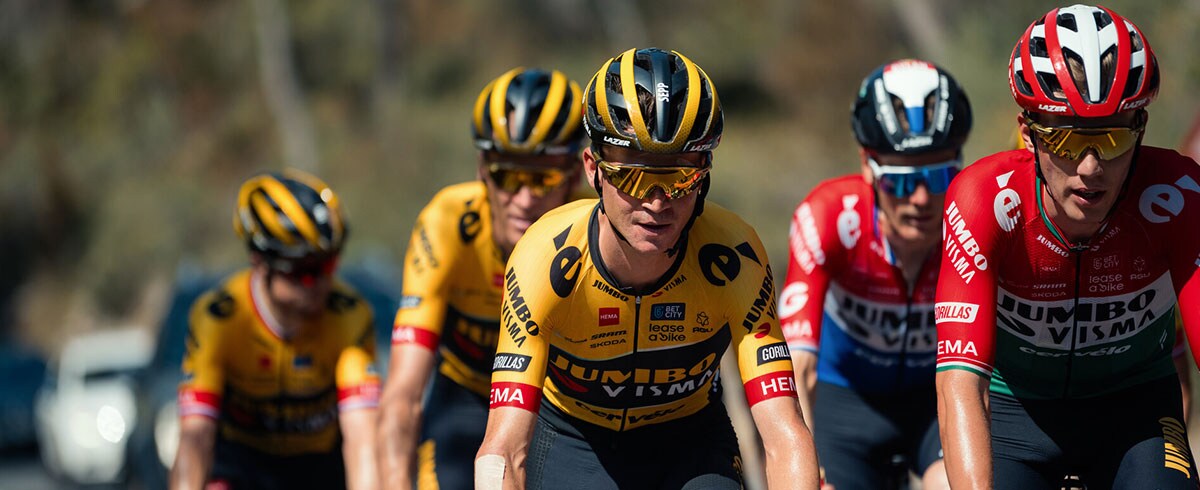 Cyclists using sports headphones