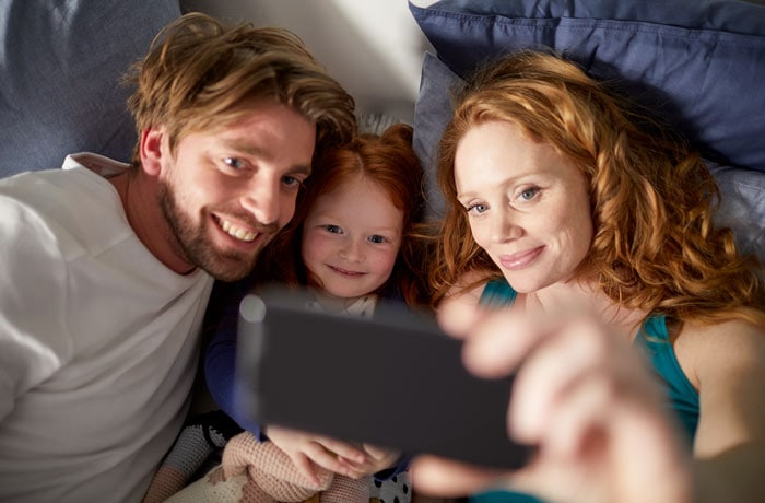 family made a selfie