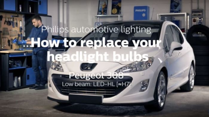 How to replace Peugeot 308 headlight bulbs