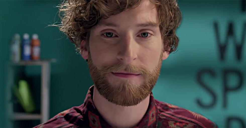 a man shows his beard