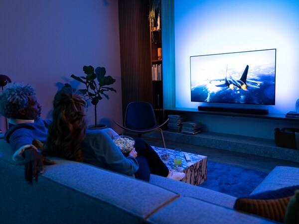 Philips OLED+ 908, A Television with high brightness and ambilight  technology