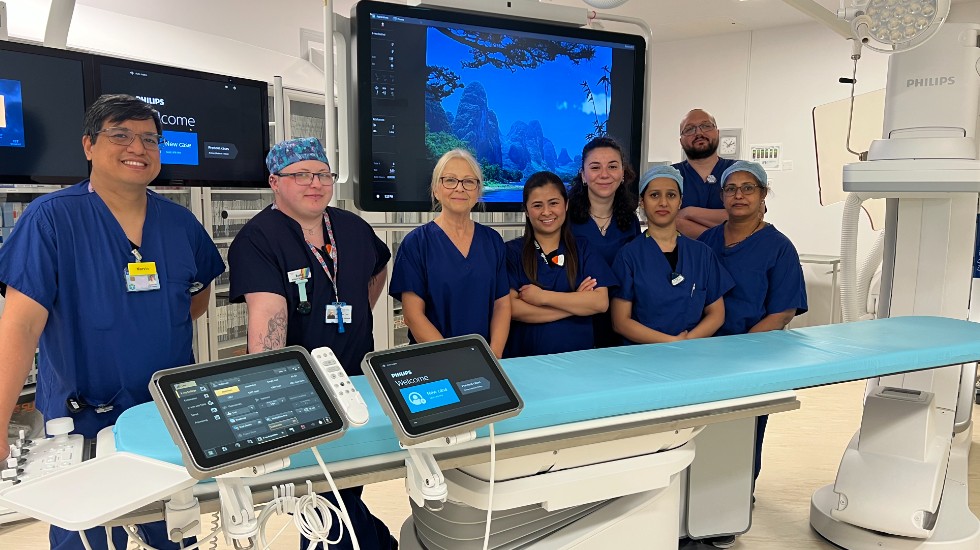 broomfield hospital team with new ir suite equipment header