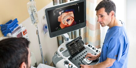 man prepping for ultrasound