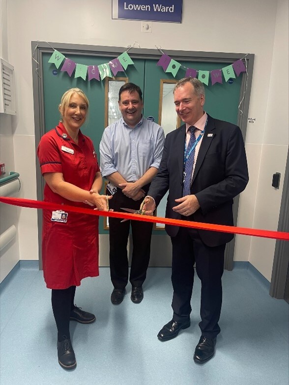 Staff at Royal Cornwall cut the ribbon to the new Lowen Ward