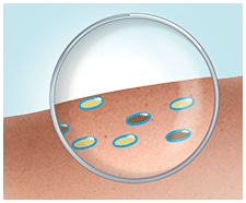 Dirt and fat molecules are turned into water-soluble droplets